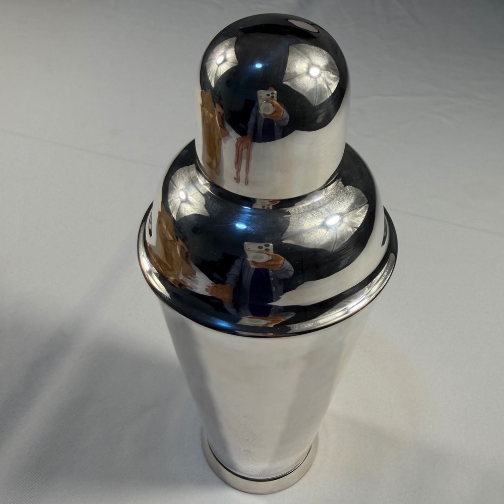 Silver Tone Mirror Finish 3 Piece Cobbler Cocktail Shaker Barware